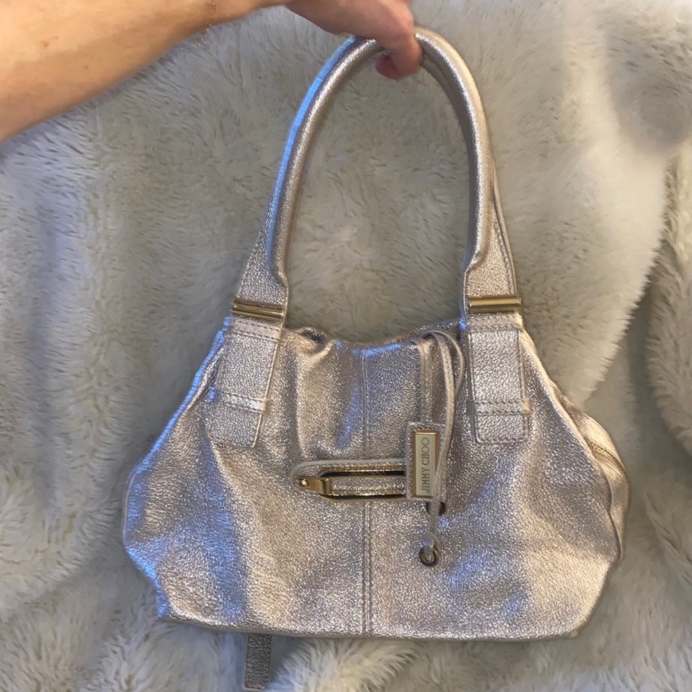 Jimmy Choo shoulder bag in silver / pewter color